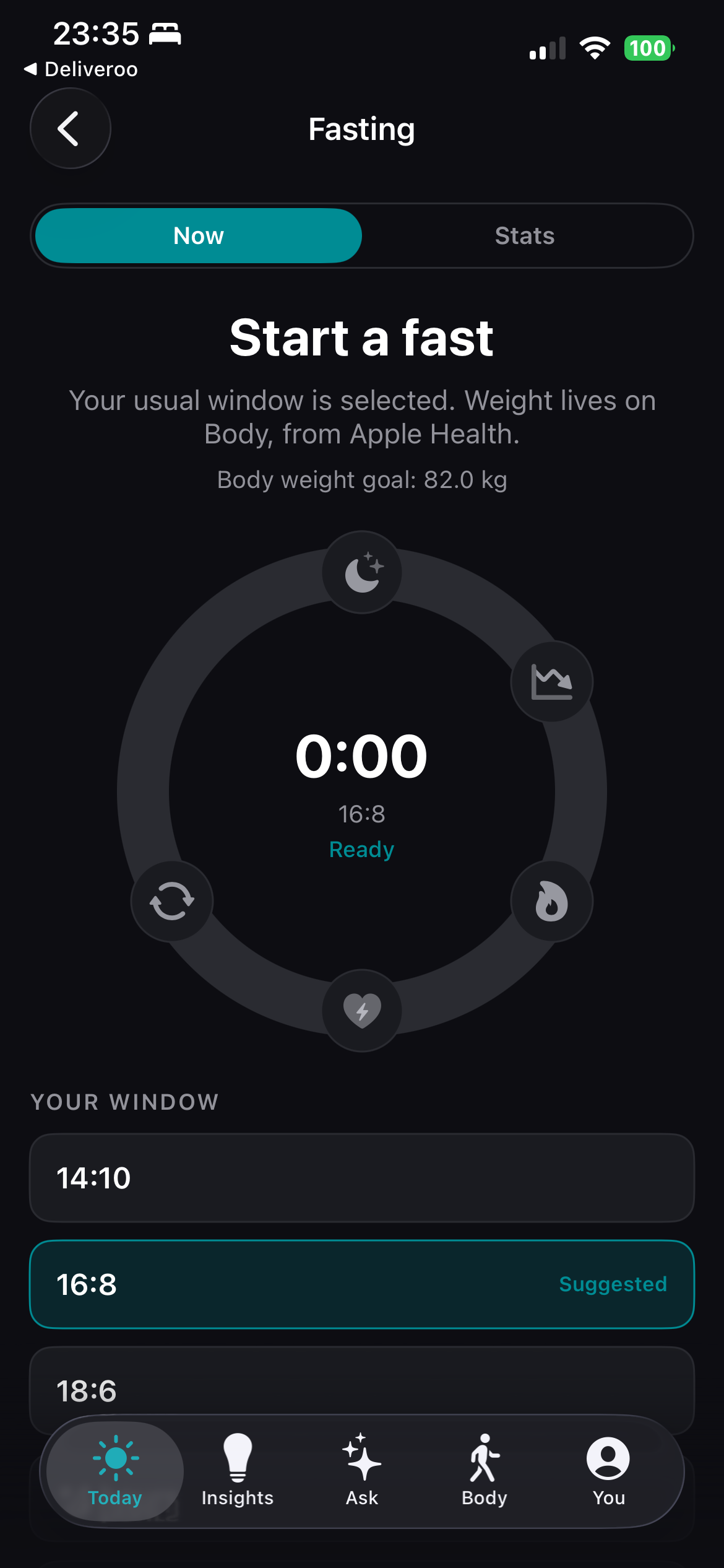 Vityss Fasting. Start a 16:8 fast